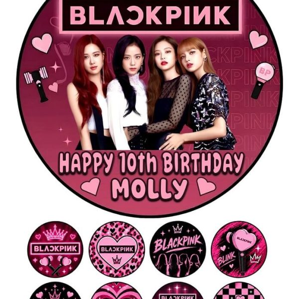 BLACKPINK cake topper set with edible K-Pop print