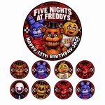 Five Nights At Freddy's FNAF cake topper set with edible print