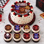 Five Nights At Freddy's FNAF cake topper close up edible print detail