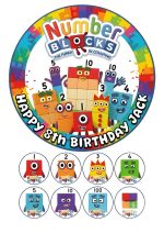 Numberblocks cake topper close up edible print detail
